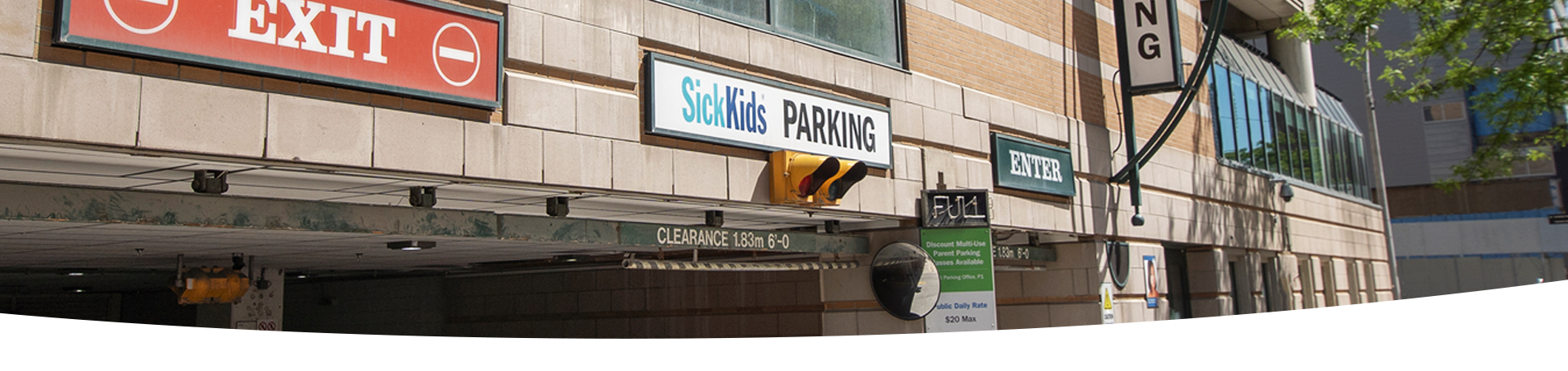 Parking garage entrance